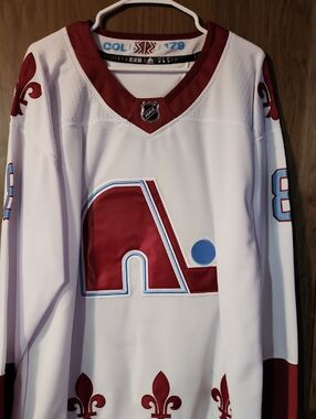 adidas White and Burgundy Quebec Nordiques (Avalanche) NHL Jersey